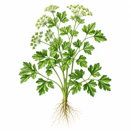Botanical Illustration Parsley (Petroselinum crispum) Peterseli