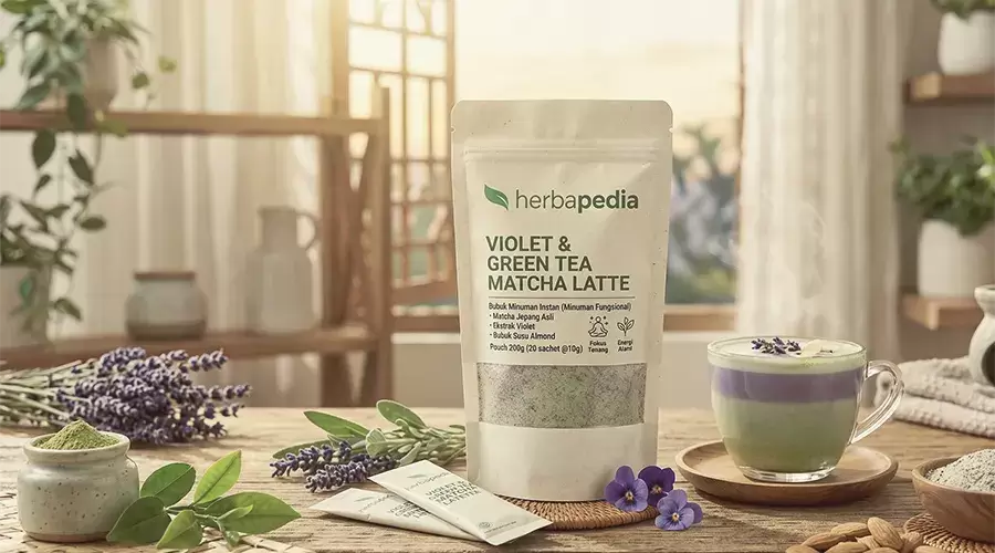 Violet & Green Tea Matcha Latte